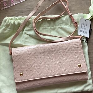 New Burberry TB monogram embossed Hazelmere Crossbody Wallet